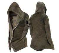 MYZTTZR Viking 3D Doublé Polaire Thermique Zip à Capuche pour Homme Mythologie Nordique Tatouage Vintage Décontracté Épais Sweat-Shirt pour l'automne/Hiver,Norse Mythology,S