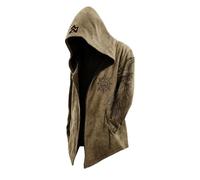 MYZTTZR Viking Cardigan à Capuche pour Homme Mythologie Nordique Tatouage 3D Odin Veste d'automne Valhalla Cadeau,Viking Dragon,XL