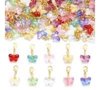 MYZWEL 20PCS Breloque Papillon en Alliage - 10 Couleurs Pendentif Papillon pour Création de Bijoux DIY, Charms pour Bracelet, Collier et Boucles d'Oreilles, Accessoires de Bijoux Artisanaux