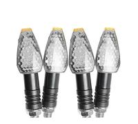 Myzzo Indicateurs de moto 4 pièces M10 universel pour moto clignotant pour Signal lumineux 12v ambre indicateur feux pour arrière accessoires de lampe(2 pairs black)
