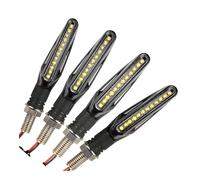 Myzzo Indicateurs de moto Clignotant ambre à haute luminosité pour moto, 4 pièces, indicateur lumineux pour avant et pour arrière, feu de jour blanc, feux freinage rouges coulants