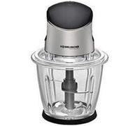 ROMMELSBACHER Multi Hacher MZ Moteur Puissant, spéciale à 4 Lames en Acier Inoxydable, récipient en Verre de 1,5 l, Noir/Chrome brossé, 500 W, Plastique, 1.5 liters
