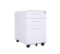 mZ7jGu1 Classeur Armoire de Rangement Bureau Basse Couleur Unie en Acier avec Serrure, données à Coins arrondis Armoires de Rangement(Blanc)