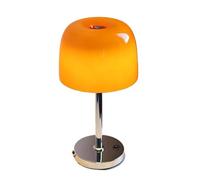 mZ7jGu1 Lampe de table champignon en verre translucide for chambre à coucher, salon, ambiance vintage, lampe chevet ou lecture Lampe de chevet(Orange)