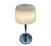 mZ7jGu1 Lampe de table champignon en verre translucide for chambre à coucher, salon, ambiance vintage, lampe chevet ou lecture Lampe de chevet(Blanc)