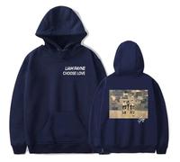 MZALQPGF Liam Payne Choose Love Merch Memorial Sweat à capuche avec cordon de serrage et poche pour homme/femme, Bleu marine/r244398, S