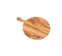 M'Zaytouna Planche à pizza de qualité supérieure, en bois d'olivier faite à la main, ronde, de qualité supérieure, avec poignée, planche à découper Ø 30, planche de service en bois d'olivier