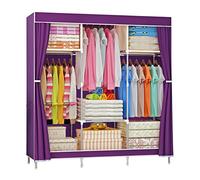 MZBDYYF Armoire en toile pliable avec rail de suspension, étagères pour chambre à coucher, 105 x 46 x 156 cm