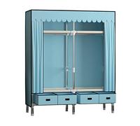 MZBDYYF Armoire portable en toile avec rail de suspension, étagères, rangement de vêtements, armoire en tissu pour chambre à coucher, marron, 140 x 45 x 168 cm