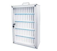 MZBDYYF Casier de rangement pour téléphone portable - 24 emplacements verrouillables en alliage d'aluminium - Fixation murale pour salles de classe, écoles militaires, bureaux et gymnases, gestion