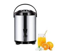 MZBDYYF Distributeur d'eau chaude avec robinet, urne de restauration en acier inoxydable, thermostat, chaudière à eau 6 L/8 L/10 L/12 L, urne à café commerciale, isolation pendant 10 à 12 heures, noir