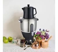 MZBDYYF Fabriquant de thé Turc électrique, Samovar en Acier Inoxydable 6L avec Bouillie à Double Pot et infuseur - 1500W, Gardez Une Fonction chaleureuse - pour Les passionnés de thé Russe et Turc