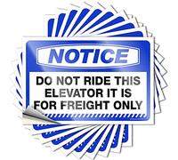 MZBS Lot de 10 autocollants pour voitures avec inscription « Do Not Ride This Elevator It is for Freight Only » - 12 x 18 cm