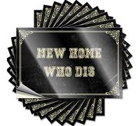 MZBS Lot de 10 autocollants vierges pour pare-chocs avec inscription « New Home Who Dis » (8 x 12 cm)