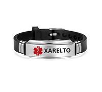 MZC Jewelry Bracelet en silicone réglable avec étiquette d'identification médicale - Bracelet de sport - Alerte de premiers secours - Étanche - Gravé au laser - Pour homme et femme, Acier inoxydable
