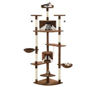 mzdioop Arbre à chat avec griffoirs en sisal - 203 cm - Marron et blanc - Meubles pour chat avec plusieurs plateformes, maisons et jouets pour l'intérieur et le salon