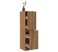 mzdioop Armoire à pharmacie en chêne Artisan - 40 x 41 x 144,5 cm - Avec 4 tiroirs - Meuble de rangement - Commode - Pour salon, bureau, cuisine