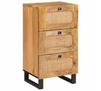 mzdioop Buffet avec tiroirs en bois massif de mangue, marron, 40 x 33 x 75 cm, meuble bas moderne avec espace de rangement, convient comme meuble TV, étagère hi-fi, mur de salon ou rangement
