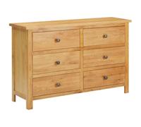 mzdioop Commode 105 x 33,5 x 73 cm en chêne massif avec 6 tiroirs, buffet rustique pour salon, chambre à coucher, couloir, salle à manger, cuisine, bureau ou entrée