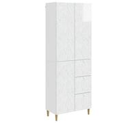 mzdioop Ensemble de meubles 2 pièces blanc brillant avec 3 étagères, 3 portes, 3 tiroirs, peu encombrant, modulaire pour salon, salle à manger, chambre à coucher, jardin, balcon, terrasse et bureau