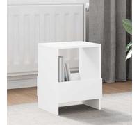 mzdioop Étagère à revues blanche 35 x 30 x 45 cm avec porte-revues pour salon, bureau et entrée - Rangement solide en bois - Porte-catalogue élégant