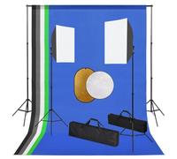 mzdioop Kit de studio photo avec lumières, système de fond, réflecteur, boîte à lumière, trépied, forme de lumière, diffuseur, support, déclencheur radio, pour portrait, produit et vidéographie