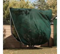 mzdioop Lot de 3 protections d'hiver pour plantes - Vert - 2,5 x 3,14 m - Tissu non tissé avec fermeture éclair - Cordon de serrage - Durable - Réutilisable - Pour l'entretien du jardin, les parterres