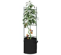 mzdioop Lot de 6 cages à tomates avec sacs de plantation, 116 cm, en acier avec revêtement PE et connecteurs en polypropylène, support réglable pour tomates, concombres, fleurs, balcon, terrasse