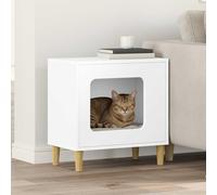 mzdioop Maison pour chat blanche en bois 51 x 30 x 52 cm avec surface de couchage et grotte pour griffer, escalade, jeu, retraite dans la chambre, le balcon