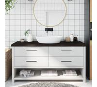 mzdioop Plateau de lavabo en chêne massif marron foncé 160 x 60 x (2-6) cm avec bord naturel, plan de travail imperméable pour cuisine, atelier, établi, montage, rénovation, installation