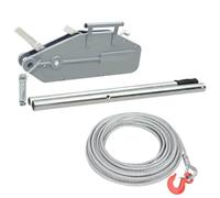 mzdioop Treuil manuel de 1600 kg avec câble en acier de 20 m pour levage de charges, entretien de véhicules, sylviculture, garage, atelier, applications agricoles, boîtier en aluminium robuste