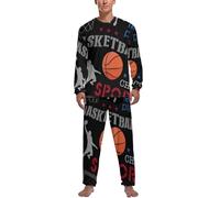 MZGFAQ Basket-Ball Ensemble De Pijama Homme Haut Et Bas De Pyjama Manche Longue Pantalon Vêtements De Nuit