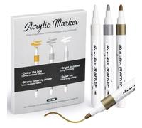 Mzh Art Lot de 9 marqueurs de peinture acrylique métallisée à pointe fine de 2 mm, marqueurs permanents pour papier, dessin, bois, roche, pneus, plastique, verre, peinture