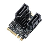 MZHOU Adaptateur M.2 SATA, Carte d'extension M.2 vers SATA3.0 Key-A+E, Carte Riser SSD Jusqu'à 6 Gbit/s, Puce JMB582, pour Windows 8/8.x/10 Linux