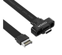 MZHOU Câble d'Extension Interne Type-E vers USB-C Frontal pour PC, Câble Adaptateur Carte Mère USB 3.2 10Gbps, Supporte Charge Rapide 100W, 50cm