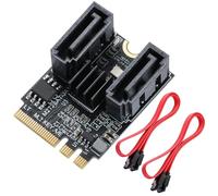 MZHOU Carte d'extension M.2 Key A/E vers 2 Ports SATA 3.0 6 Gbit/s pour Connecteur M.2 Key A/E - Conversion pour Disques Durs/SSD,Support Hot Swap