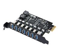 MZHOU Carte PCIe avec 7 Ports USB 3.0,Carte d'extension PCI Express USB3.2 GEN 1(5 Gbit/s), Support UASP, Plug & Play, pour Windows 11/10/8/7/XP/Vista/Linux