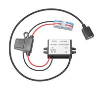 MZHOU Convertisseur de Tension DC 12V/24V vers USB 5V 3A, Module abaisseur étanche de 15W Adaptateur d'alimentation pour GPS/éclairages LED/caméra de Tableau de Bord (Entrée : 10-90V)