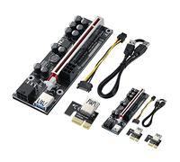 MZHOU PCIe Riser, Carte Adaptateur PRO-V011 GPU Riser Express 1X à 16X, Extension Graphique pour Dispositifs D'exploitation Minière Ethereum ETH Bitcoin,D'extraction de Crypto-Monnaie （2 Pièces）