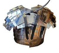 MZICXV Armure romaine classique en Lorica Segmentata et casque gaulois - Réplique portable d'un légionnaire for reconstitution et exposition(B)