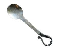 MZICXV Couverts en fer forgé à la main - Couteau de table, fourchette et cuillère torsadées en acier de Damas - Vaisselle médiévale rustique (ensemble/individuel)(G)