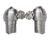 MZICXV Épaulières gothiques en acier du XVe siècle - Armure d'épaules de chevalier fantastique portable - Ensemble de gantelets en plaques de reconstitution médiévale (paire)