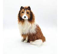 MZICXV Figurine réaliste de Colley à Poil Long de 25 cm, Fausse Statue de Chien, décoration d'intérieur Artisanale, Cadeau for Les Amoureux des Chiens