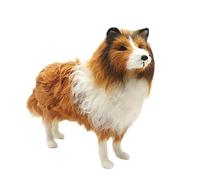 MZICXV Figurine réaliste de Colley à Poil Long de 35 cm, Fausse Statue de Chien, décoration d'intérieur Artisanale