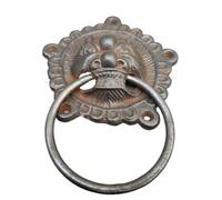 MZICXV Heurtoir de Porte en Fonte à tête de Lion, poignée de Traction de Style Rustique, quincaillerie Robuste for Portes en Bois et en Fer