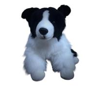 MZICXV Peluche Border Collie réaliste de 24,9 cm, Chien en Peluche Border Collie Assis, Doux et Moelleux