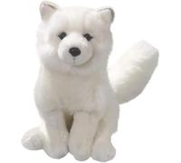 MZICXV Peluche réaliste de Renard Arctique de 30 cm, Renard Blanc Assis, Animal en Peluche Doux
