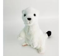 MZICXV Peluche réaliste d'hermine Blanche de 33 cm, Animal Doux (herminea)