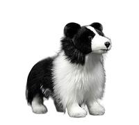 MZICXV Simulation Chien Poupée Mignonne Border Collie Poupée Doux Animal en Peluche Jouet