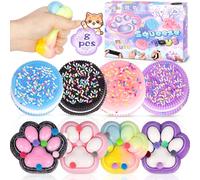 MZJAUVF 4PCS Squishy Patte de Chat, 4PCS Biscuit Stress Relief Toy, Squishy Anti Stress, Squishy Kawaii, Mochi Squishy Toys, Jouets Mochi pour Enfants Récompense Fête Cadeaux Anniversaire Enfant